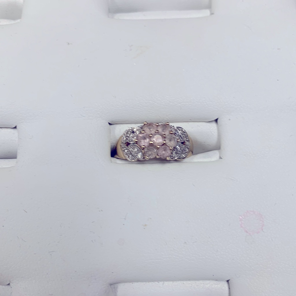 10k Diamond And Pink Quartz Ring 339837